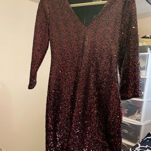 Red sequin mini dress Express size 8